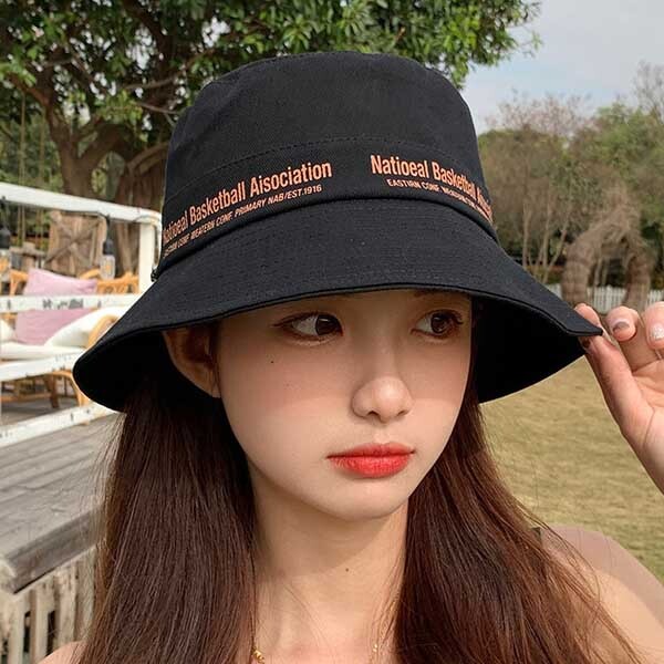 남녀공용 레터링 포인트 벙거지 모자 커플 6컬러 카키 블랙 핑크 브라운 베이지 그레이
